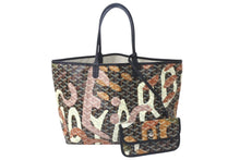 画像をギャラリービューアに読み込む, 新品同様 GOYARD ゴヤール サン ルイPM トートバッグ レターズカモフラージュ ゴヤールディンキャンバス ブラック シルバー金具 中古 4c076416