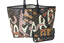 画像をギャラリービューアに読み込む, 新品同様 GOYARD ゴヤール サン ルイPM トートバッグ レターズカモフラージュ ゴヤールディンキャンバス ブラック シルバー金具 中古 4c076416
