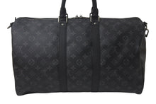 画像をギャラリービューアに読み込む, 極美品 LOUIS VUITTON ルイヴィトン エクリプス キーポル バンドリエール45 ボストンバッグ M40569 シルバー金具 ブラック 中古 4c076419