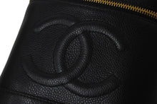 Load image into Gallery viewer, 極美品 CHANEL シャネル バニティ ハンドバッグ ブラック キャビアスキン 6番台 ココマーク ロゴ 小物入れ ゴールド金具 中古 4c076448