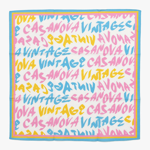 New and unused CASANOVA VINTAGE Casanova Vintage Graffiti Bandana Multicolor Used 4a007645