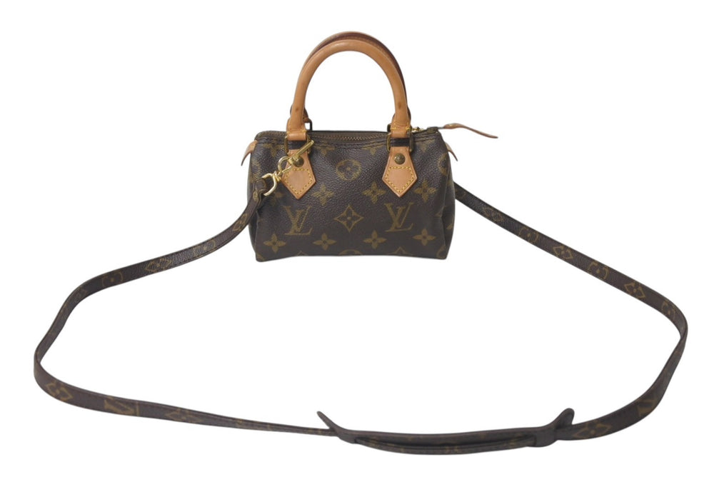 LOUIS VUITTON ルイヴィトン ミニスピーディ ハンドバッグ モノグラム M41534 PVC ブラウン ゴールド金具 良品 中古 4c076452