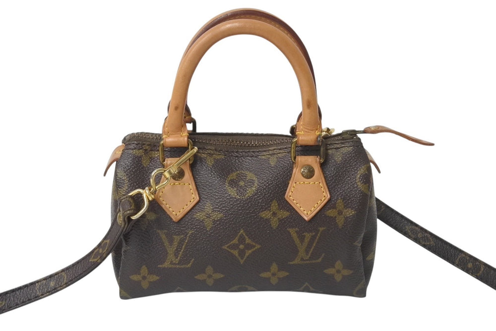 LOUIS VUITTON ルイヴィトン ミニスピーディ ハンドバッグ モノグラム M41534 PVC ブラウン ゴールド金具 良品 中古 4c076452