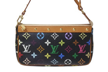画像をギャラリービューアに読み込む, LOUISVUITTON ルイヴィトン ポシェットアクセソワール アクセサリーポーチ M92648 モノグラム マルチカラー ブラック 美品 中古 4c076453