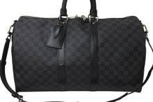 画像をギャラリービューアに読み込む, 極美品 LOUISVUITTON ルイヴィトン キーポルバンドリエール45 ボストンバッグ N41418 ダミエグラフィット ブラック 中古 4c076463