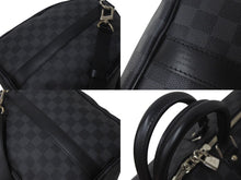画像をギャラリービューアに読み込む, 極美品 LOUISVUITTON ルイヴィトン キーポルバンドリエール45 ボストンバッグ N41418 ダミエグラフィット ブラック 中古 4c076463