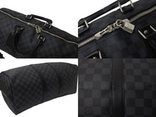 画像をギャラリービューアに読み込む, 極美品 LOUISVUITTON ルイヴィトン キーポルバンドリエール45 ボストンバッグ N41418 ダミエグラフィット ブラック 中古 4c076463
