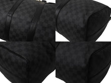 画像をギャラリービューアに読み込む, 極美品 LOUISVUITTON ルイヴィトン キーポルバンドリエール45 ボストンバッグ N41418 ダミエグラフィット ブラック 中古 4c076463