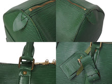 画像をギャラリービューアに読み込む, LOUIS VUITTON ルイヴィトン キーポル50 ボストンバッグ M42964 ボルネオグリーン エピレザー ゴールド金具 美品 中古 4c076471