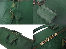 画像をギャラリービューアに読み込む, LOUIS VUITTON ルイヴィトン キーポル50 ボストンバッグ M42964 ボルネオグリーン エピレザー ゴールド金具 美品 中古 4c076471