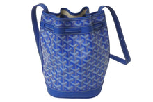 画像をギャラリービューアに読み込む, 新品未使用 GOYARD ゴヤール プティ フロ バケットバッグ ショルダーバッグ ブルー ゴヤールディンキャンバス レザー 中古 4c076474