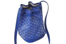 画像をギャラリービューアに読み込む, 新品未使用 GOYARD ゴヤール プティ フロ バケットバッグ ショルダーバッグ ブルー ゴヤールディンキャンバス レザー 中古 4c076474
