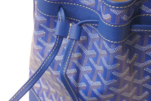 画像をギャラリービューアに読み込む, 新品未使用 GOYARD ゴヤール プティ フロ バケットバッグ ショルダーバッグ ブルー ゴヤールディンキャンバス レザー 中古 4c076474