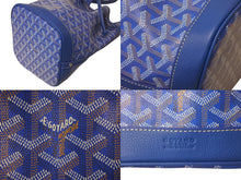 画像をギャラリービューアに読み込む, 新品未使用 GOYARD ゴヤール プティ フロ バケットバッグ ショルダーバッグ ブルー ゴヤールディンキャンバス レザー 中古 4c076474