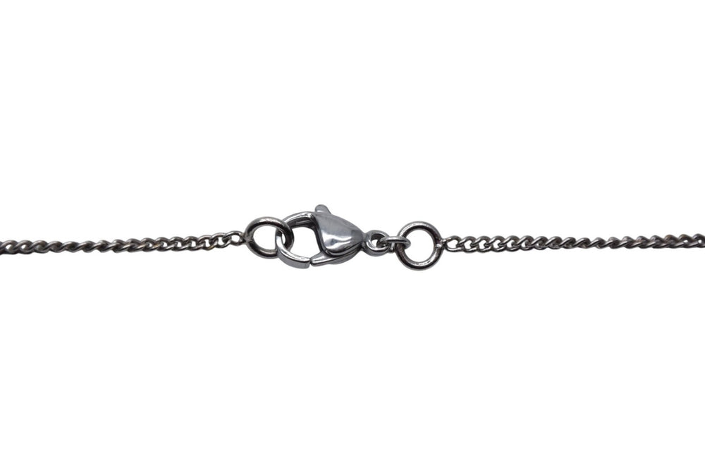 CHANEL Cocomark Necklace Weight Approx. 9.5g Total Length Approx. 44cm 10A Engraved Rhinestone Resin Silver Good Condition Used 4c076477
