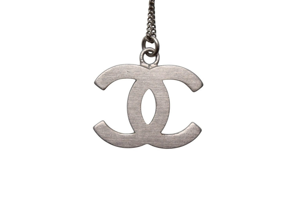 CHANEL シャネル ココマーク ネックレス 重量約5.7g 全長約42cm メタル ラインストーン シルバー 刻印不鮮明 美品 中古 4c076485