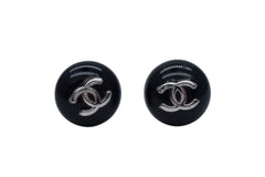 CHANEL Cocomark earrings for both ears Weight approx. 4.1g 00T engraved Silver Black Button motif Good condition Used 4c076486