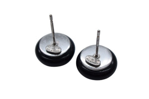 CHANEL Cocomark earrings for both ears Weight approx. 4.1g 00T engraved Silver Black Button motif Good condition Used 4c076486