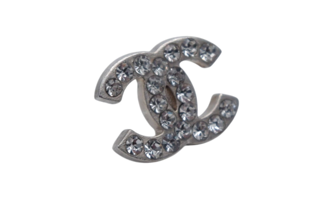 極美品 CHANEL シャネル ココマーク ピアス 両耳用 重量約2.7g 06C刻印 メタル ラインストーン シルバー クリア 中古 4c076489