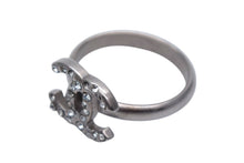 Load image into Gallery viewer, CHANEL シャネル ココマーク リング 指輪 重量約2.5g サイズ13号 B11P刻印 ラインストーン シルバーカラー 美品 中古 4c076493