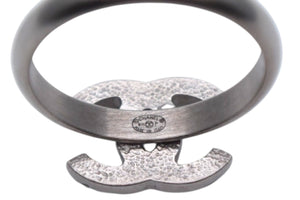 CHANEL Coco Mark Ring Weight Approx. 2.5g Size 13 B11P Engraved Rhinestone Silver Color Good Condition Used 4c076493