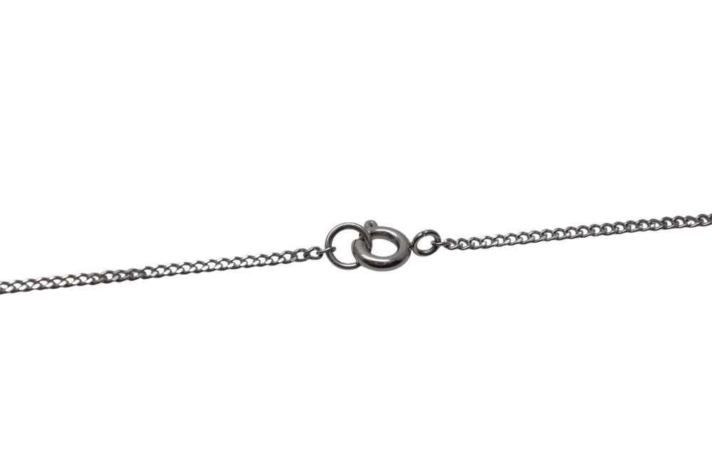 CHANEL Coco Mark Necklace Weight approx. 3.7g 01P stamp Total length approx. 44.5cm Metal Rhinestone Silver Good Condition Used 4c076495