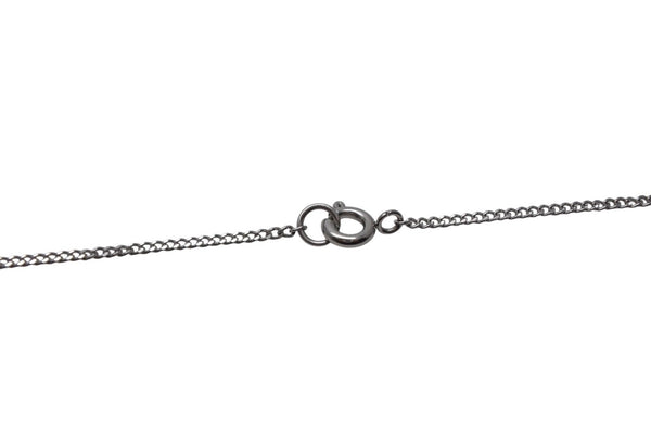 CHANEL Coco Mark Necklace Weight approx. 3.7g 01P stamp Total length approx. 44.5cm Metal Rhinestone Silver Good Condition Used 4c076495
