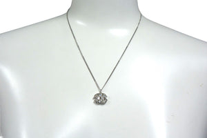 CHANEL Coco Mark Necklace Weight approx. 3.7g 01P stamp Total length approx. 44.5cm Metal Rhinestone Silver Good Condition Used 4c076495