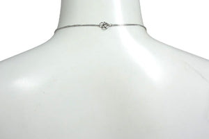 CHANEL Coco Mark Necklace Weight approx. 3.7g 01P stamp Total length approx. 44.5cm Metal Rhinestone Silver Good Condition Used 4c076495