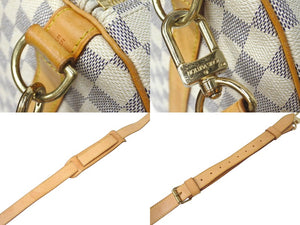 LOUIS VUITTON Boston Bag N41429 Keepall Bandouliere 55 Beige Damier Azur Good Condition Used 4c076506