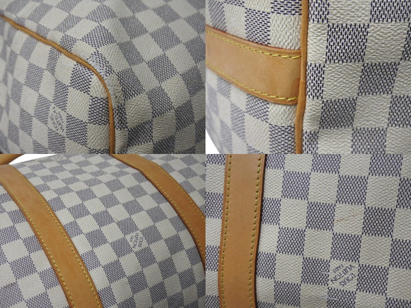 LOUIS VUITTON Boston Bag N41429 Keepall Bandouliere 55 Beige Damier Azur Good Condition Used 4c076506