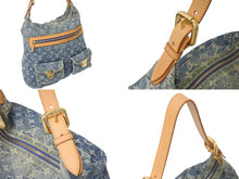 画像をギャラリービューアに読み込む, LOUIS VUITTON ルイヴィトン バギーGM ショルダーバッグ M95048 モノグラムデニム ブルー ベージュ 美品 中古 4c076459