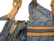 画像をギャラリービューアに読み込む, LOUIS VUITTON ルイヴィトン バギーGM ショルダーバッグ M95048 モノグラムデニム ブルー ベージュ 美品 中古 4c076459