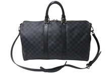 画像をギャラリービューアに読み込む, LOUISVUITTON ルイヴィトン キーポルバンドリエール45 ボストンバッグ N41418 ダミエグラフィット ブラック 美品 中古 4c076503