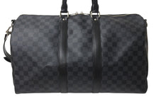 画像をギャラリービューアに読み込む, LOUISVUITTON ルイヴィトン キーポルバンドリエール45 ボストンバッグ N41418 ダミエグラフィット ブラック 美品 中古 4c076503
