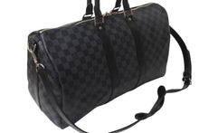 画像をギャラリービューアに読み込む, LOUISVUITTON ルイヴィトン キーポルバンドリエール45 ボストンバッグ N41418 ダミエグラフィット ブラック 美品 中古 4c076503