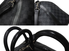 画像をギャラリービューアに読み込む, LOUISVUITTON ルイヴィトン キーポルバンドリエール45 ボストンバッグ N41418 ダミエグラフィット ブラック 美品 中古 4c076503