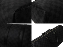 画像をギャラリービューアに読み込む, LOUISVUITTON ルイヴィトン キーポルバンドリエール45 ボストンバッグ N41418 ダミエグラフィット ブラック 美品 中古 4c076503