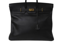 画像をギャラリービューアに読み込む, HERMES エルメス ハンドバッグ オータクロア50 ブラック アルデンヌ ブロンズ金具 ○X刻印 中古 4c076580