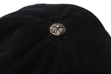 画像をギャラリービューアに読み込む, CHROME HEARTS クロムハーツ ヴァインダガー刺繍 クロスボール付き コーデュロイ トラッカー キャップ ブラック 美品 中古 4c076689
