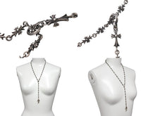 画像をギャラリービューアに読み込む, CHROME HEARTS クロムハーツ クロムハーツ タイニーファットクロス タイニーE CHプラス ロザリオチョークチェーン ネックレス 38.5g 美品 中古 4c076694