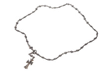 画像をギャラリービューアに読み込む, CHROME HEARTS クロムハーツ クロムハーツ タイニーファットクロス タイニーE CHプラス ロザリオチョークチェーン ネックレス 38.5g 美品 中古 4c076694