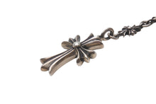 画像をギャラリービューアに読み込む, CHROME HEARTS クロムハーツ クロムハーツ タイニーファットクロス タイニーE CHプラス ロザリオチョークチェーン ネックレス 38.5g 美品 中古 4c076694