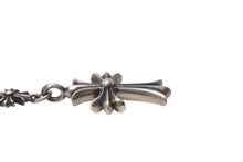 画像をギャラリービューアに読み込む, CHROME HEARTS クロムハーツ クロムハーツ タイニーファットクロス タイニーE CHプラス ロザリオチョークチェーン ネックレス 38.5g 美品 中古 4c076694