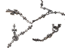 画像をギャラリービューアに読み込む, CHROME HEARTS クロムハーツ クロムハーツ タイニーファットクロス タイニーE CHプラス ロザリオチョークチェーン ネックレス 38.5g 美品 中古 4c076694