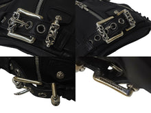 画像をギャラリービューアに読み込む, 新品未使用 CHROME HEARTS クロムハーツ JJ DEAN MINI JJディーン ミニ ハンドバッグ ライダース ブラック レザー シルバ−925 中古 4c076709
