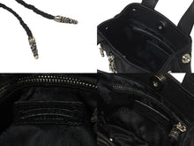 画像をギャラリービューアに読み込む, 新品未使用 CHROME HEARTS クロムハーツ JJ DEAN MINI JJディーン ミニ ハンドバッグ ライダース ブラック レザー シルバ−925 中古 4c076709
