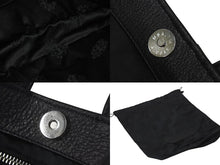 画像をギャラリービューアに読み込む, 新品未使用 CHROME HEARTS クロムハーツ JJ DEAN MINI JJディーン ミニ ハンドバッグ ライダース ブラック レザー シルバ−925 中古 4c076709