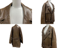 Load image into Gallery viewer, Christian Dior クリスチャンディオール Leather Coat Khaki Brown コート カーキブラウン系 レザー サイズL 美品 中古 4c076712