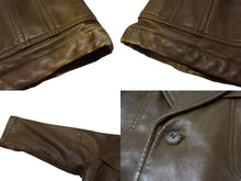 Load image into Gallery viewer, Christian Dior クリスチャンディオール Leather Coat Khaki Brown コート カーキブラウン系 レザー サイズL 美品 中古 4c076712